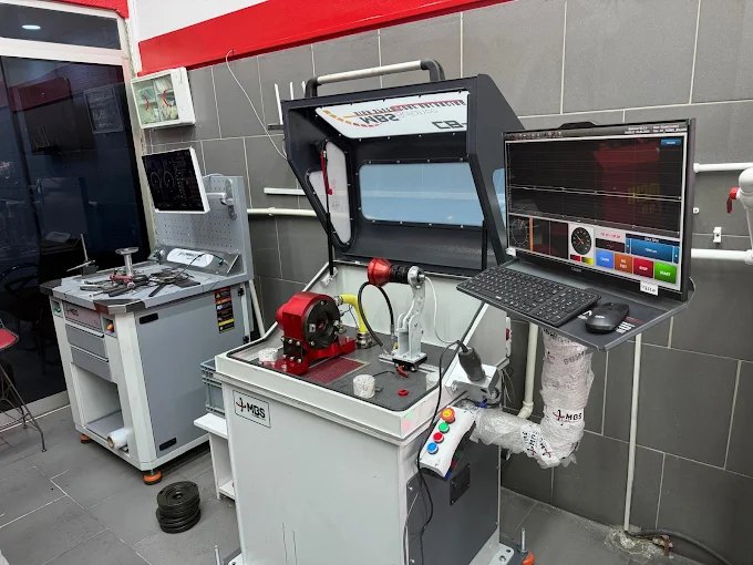 Turbo balans test cihazı — genel görünüm